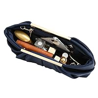 CHARMING TAILOR Clutch Evening Bag Elegant Pleated Satin Formal Handbag Simple Classy Purse for Women (Navy) — image 4