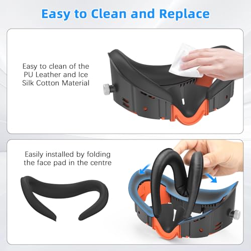 Face Cover Pad and Facial Interface Compatible with Meta Oculus Quest 3 Accessories, Replaceable Upgraded Sweat-Proof PU Leather Pad, Air-Circulation Design Face Cover Accessorie for Quest 3 by Rechale - Image 6