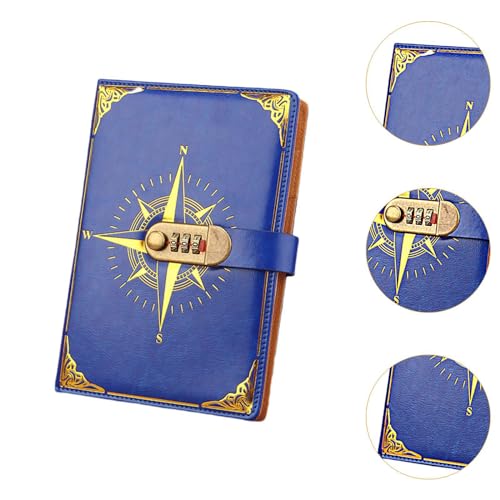 Journal avec verrou et carnet avec serrure à code - Carnet verrouillable bleu foncé