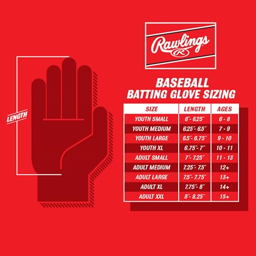 Image of Rawlings | Workhorse Baseball Batting Gloves | Adult Sizes | Multiple Colors