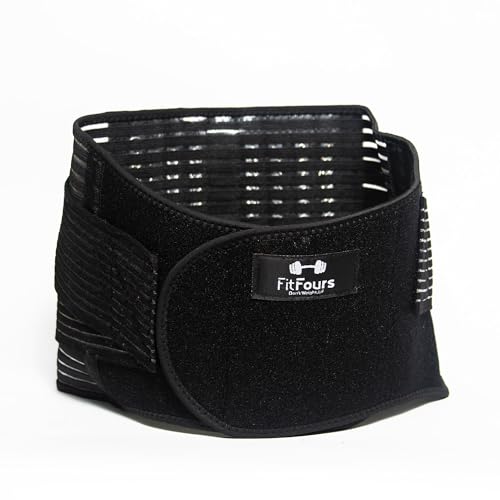 FitFours Faja Lumbar Hombre y Mujer –XL Faja lumbar mujer y hombre con ajuste de velcro firme, soporte lumbar y material transpirable | Fajas lumbares cómodas para el día a día (X-Large)