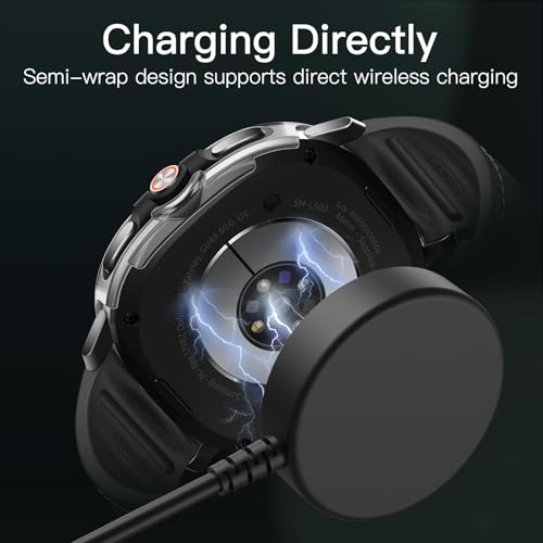 Image of JETech 4+4 Pack Cover Case and Screen Protector for Samsung Galaxy Watch 8 Classic 46mm, Tempered Glass Film Protective Hard PC Bumper Cover (Black /White /Clear /Silver)
