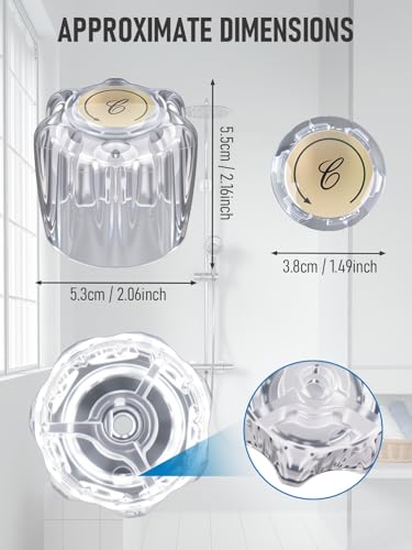 image for KootesDay Sink Faucet Knobs 1 Pair for Delta/Delex/Peerless – Compat