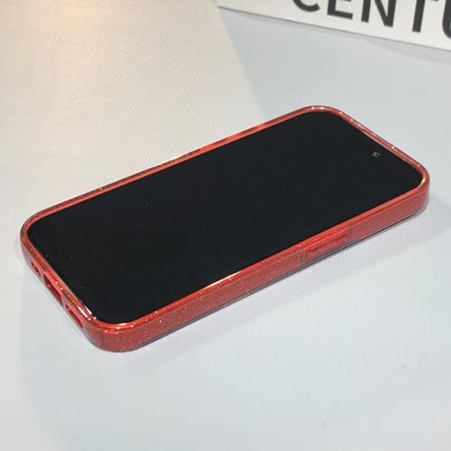Coque souple iPhone 12 rouge paillettes anti rayures et prise en main - 4