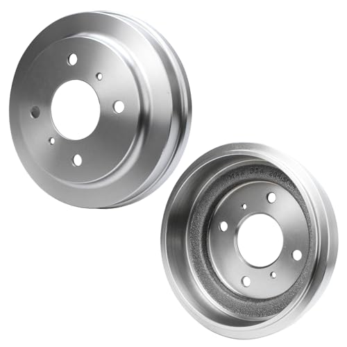 Image of Detroit Axle - Brake Kit for 01-06 Nissan Sentra Replacement 2001 2002 2003 2004 2005 2006 Drilled & Slotted Brake Rotors Ceramic Brakes Pads 1.8L 4 Lugs Front and Rear: 10.10'' inch Front Rotors