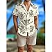 Men's Hawaiian Shirt Funny Retro Cowboy Raccoon Guitar Dinosaur Print Summer Beach Casual Short Sleeve Button Down Shirts Yellow