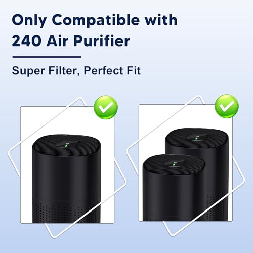 Image of 240 Replacement Filter Compatible with 240 Air Purifier, 3-in-1 High-Efficiency Filtration with Activated Carbon for Air Pollutants, Odor and Smoke, 1 Pack, White