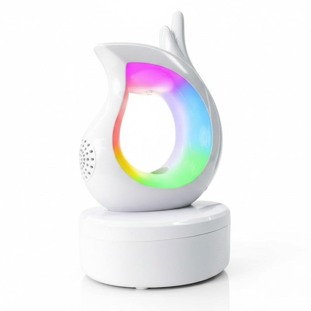 Drumstone 𝟏 𝐲𝐞𝐚𝐫 𝐰𝐚𝐫𝐫𝐚𝐧𝐭𝐲, Smart Anti-Gravity Humidifier, Built-in Bluetooth 5.3 Music Speaker, 450ml Aroma Diffuser with RGB LED Light, Modern Desktop Decor, Black-image-1