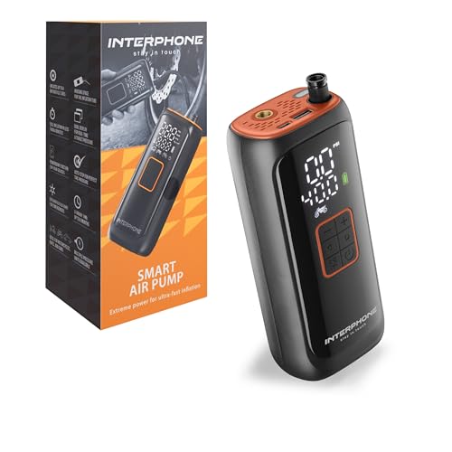 Compresor portátil Interphone con pantalla de presión digital y batería de alta duración