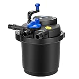 VIVOHOME Pressurized Biological Pond Filter with 13-watt Light, 1580 GPH Suitable for Koi Ponds up to 800 Gallons or Ornamental Ponds up to 1600 Gallons