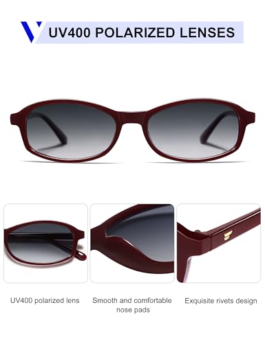 VANLINKER Retro Polarized Rectangle Sunglasses Womens Trendy 90s Small Square Sunnies Vintage Narrow Thin Frame VL98554