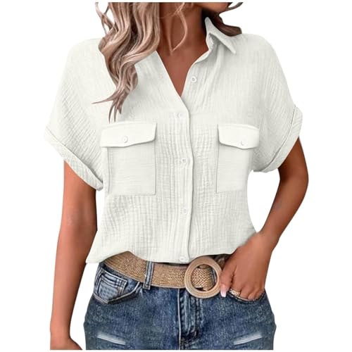 Blusas de manga corta para mujer que eliminan transparencias con su tejido opaco y elástico