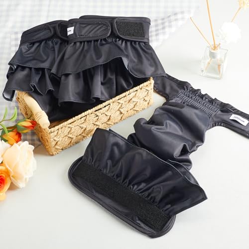 Image of Reusable Dog Diapers Female Large Washable, Premium Doggie Diaper for Dogs, Pack of 3, Highly Absorbent Dog Diaper for Heat, Incontinence and Puppy Training(L)