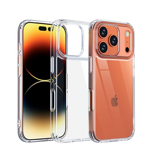 Image of ONES for iPhone 17 Pro Max Slim Case Clear, [PC + TPU Hybrid][Military-Grade Drop Protection][Anti-Yellowing][ Anti-Slip ], Shockproof Silicone Hard Cover for iPhone 17 Pro Max, Transparent Case