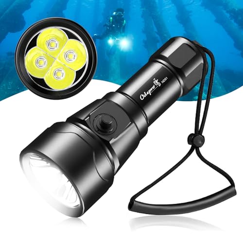 Odepro ND51 2500 Lumens Super Bright Dive Light with 4 Modes, Scuba Diving Torch with Button, IP68 Waterproof Professional Submersible Flashlight for Underwater Exploration