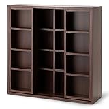 アイリスオーヤマ 本棚 大容量 棚 収納棚 ラック スリム 棚 おしゃれ ラック おもちゃ スライド 収納 幅約90×奥行約29.2×高さ約92.2cm スライド棚 オープンラック 大容量 組立品 ウォールナットブラウン ダブル CSD-9090