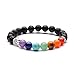 Vlinsha 7 Chakra Healing Bracelet with Real Stones, Anxiety Stress Relief Handmade Essential Oil Diffuser Lava Rock Natural Gemstone Beads with Tree of Life Charm Good Luck Beaded Bracelets for Women