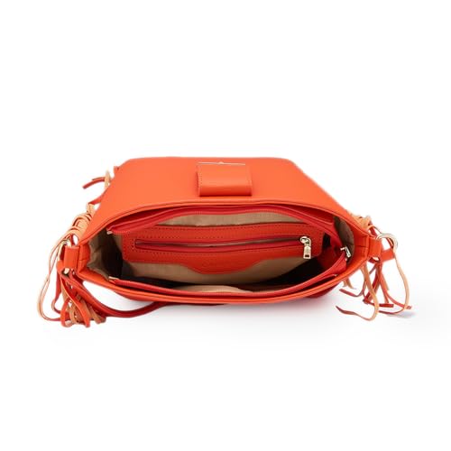 Image of Caprese Cindy Hobo, Orange-Medium | Stylish Shoulder Bag for Women | Spacious Compartment | Perfect for Casual & Daily Use