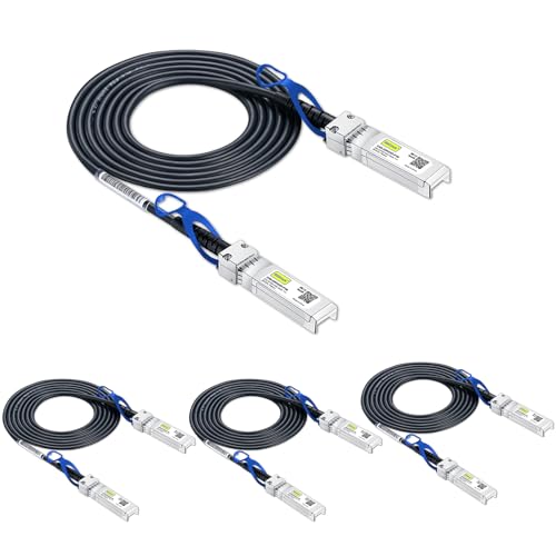 Image of 10Gtek 25G SFP+ DAC Cable - 25GBASE-CR Passive Direct Attach Copper Twinax Cable for Cisco SFP-H25GB-CU1M, Ubiquiti UC-DAC-SFP28, Supermicro and More, 1-Meter(3.3ft), Pack of 4