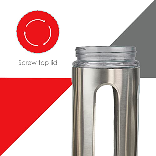 Kitchen Canisters By Home Basics | Retro-Styled For Kitchen Counter | Stainless Steel And Glass | With See-Through Windows (Silver), 4 Pieces, For Flour, Coffee, Sugar, And Dry Ingredients #TOP3