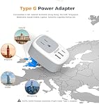 TESSAN Canada to UK Ireland Travel Adapter 2 Pack, Plug Adaptor | 1 Outlet and 3 USB Ports(1 USB C), Type G Power Plug for London, Scotland, Kenya, Singapore, Hong Kong, Saudi Arabia