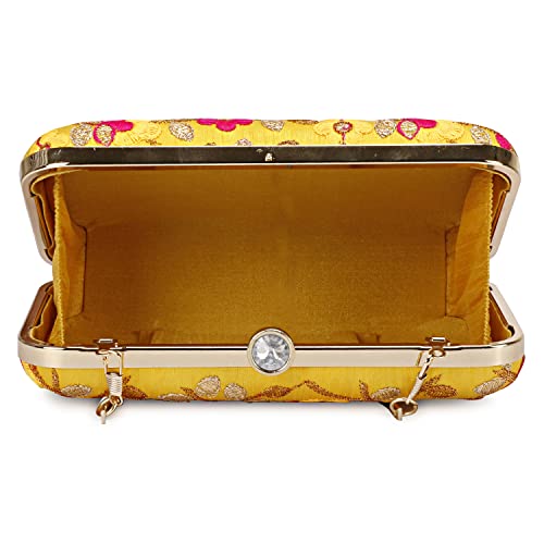 Image of LONGING TO BUY Hand Crafted Designer Box Clutch - Zari Embroidery For Women