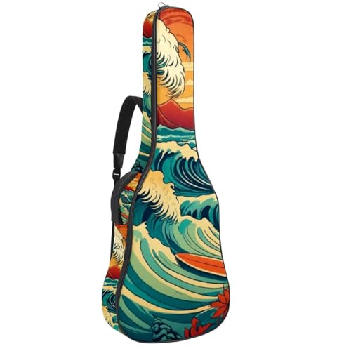 Sac à dos pour guitare acoustique motif vague d'été pour vos sorties et répétitions