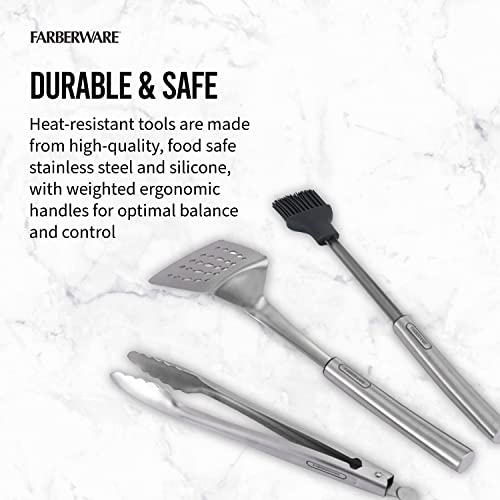 Set de herramientas para parrilla Farberware acero inoxidable 3 piezas miniatura 6