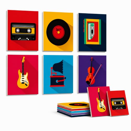 Image of Timber Acoustics Acoustic Art Wall Panels for Music Studio, 48 inchx32 inch PET Felt Sound Absorbing & Noise Reduction Panels for Wall, Acoustic Panels for Music Studio, (Fun Beats, Set of 6)