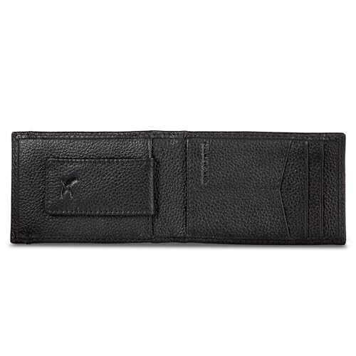Eddie Bauer Signature Logo Leather Bifold Money Clip Wallet With 3 Card Slots and Rfid Protection - Black4