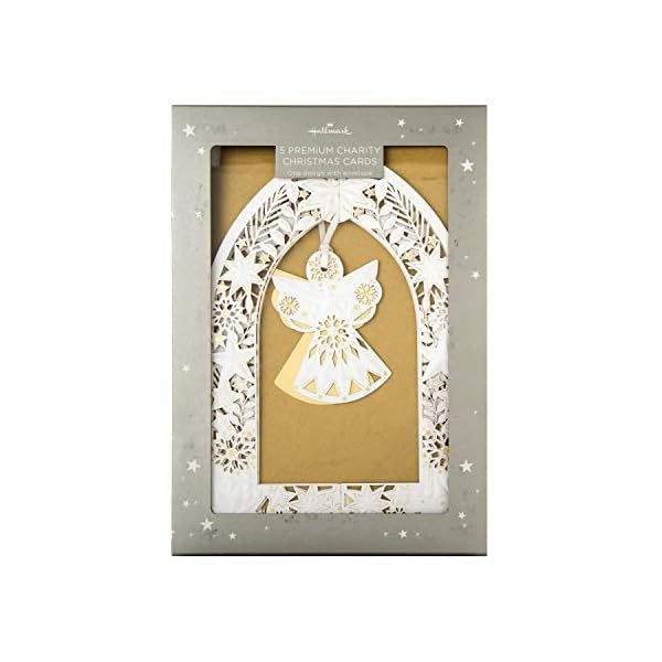 Hallmark Premium Charity Weihnachtskarten - 5 Karten in 1 3D Engel ausklappbares Design