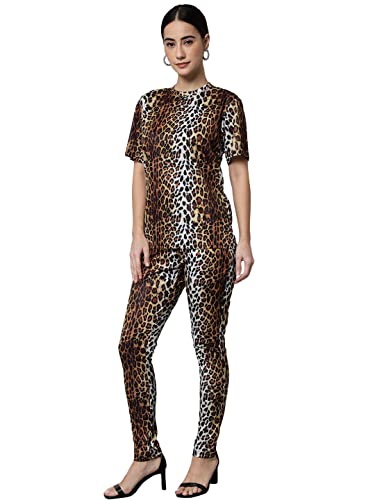 Image of RABBY Women Printed Track Suit Top Trackpant Co-ord Set Regular Fit Night Suit Notched Top and Pants Set For Ladies Travelling, Jogging, Running, Sports