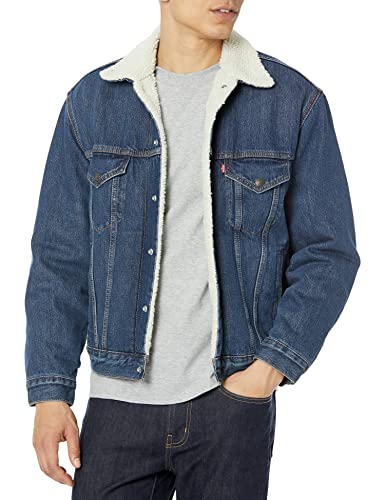 Levi's Vintage Fit Sherpa Trucker Jacket, (New) Dark Stonewash, Medium #TOP15