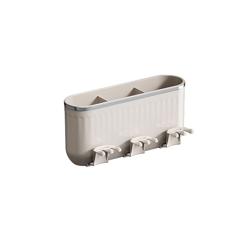 Portaspazzolini Portaspazzolino da parete for bagno senza perforazione Portadentifricio adatto for spazzolino da denti, dentifricio e rasoio Porta Spazzolino da Denti(S23cm)