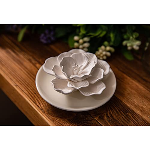 Essential Oil Passive Flower Diffuser -Non-Electric Porcelain Aromatherapy Diffusers For Small Mini Room, Desk Decorative, Bathroom (Hibiscus) #TOP4