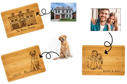 Tabla de cortar rectangular de bambú personalizada miniatura 3