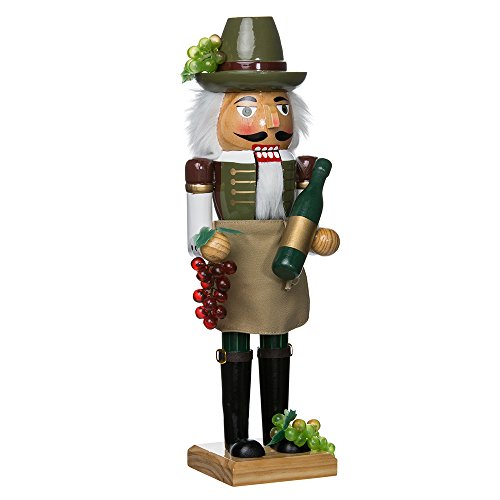 Kurt Adler J1160 Wooden Wine Grower Nutcracker, 15-Inch