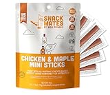 The New Primal Snack Mates Chicken & Maple Sticks, Gluten Free Healthy Snacks for Kids, Low Sugar High Protein Back to School Snacks, Mini Paleo Jerky Meat Stick, 5g Protein, 35 Calories, 15 Pack