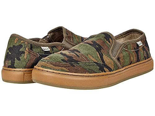 Sanuk Men's Tideline Hemp Sneaker, Woodland Camo, 7