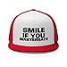 RIVEMUG Smile If You Masterbate Trucker Hat Flat Bill High Crown Adjustable Funny Cap