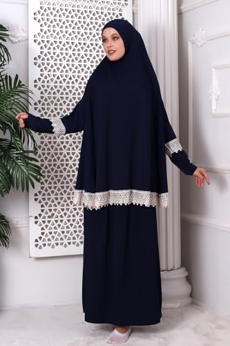 Image of Muslim Dresses for Women, Two-Piece Long Sleeve Islamic Prayer Dress, Hijab