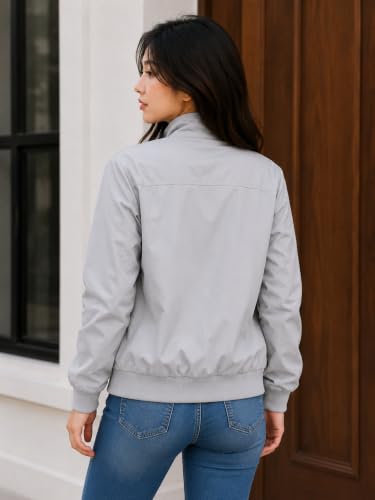 Image of Women's Regular Fit Jacket For Casual Wear || Full Zip Mock Neck Casual Jacket | Full Sleeve Oversized Stylish Jacket For Women ||Regular Fit Zip-Up Casual jacket | bomber jacket for women