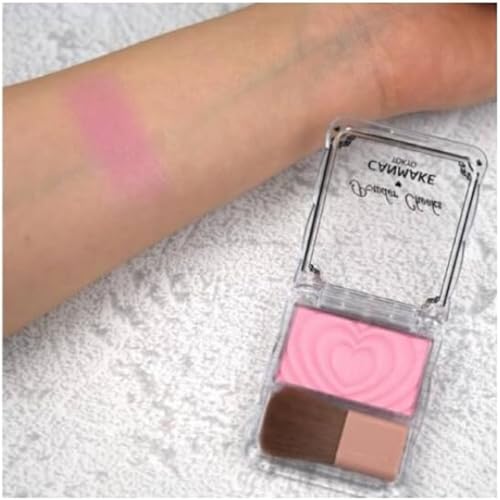 Image of CANMAKE - Powder Cheeks - Fine Pearl Transparent Clear Powder w /Soft Brush - 0.06floz (1.8g) (P02 Little Shy Pink)