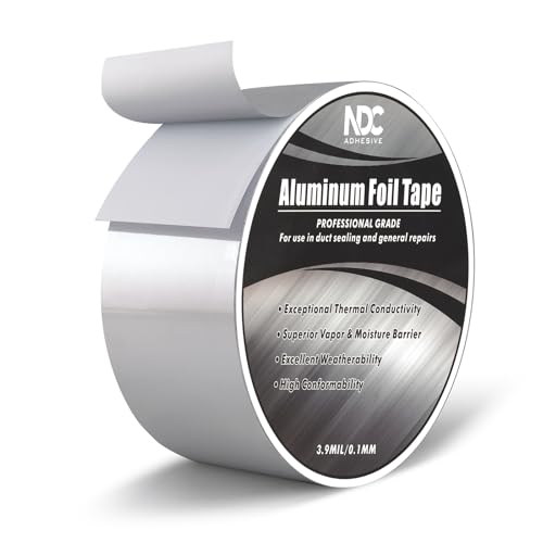 Image of Aluminum Foil Tape, 2.2 inch x 164Ft, Silver | 3.94mil, Heat & UV Resistant, Waterproof for Ductwork Sealing, Dryer Vent, HVAC Air Insulation, Metal Repairs Patching