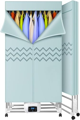 Secadora de ropa eléctrica de gran capacidad, portátil, de acero inoxidable, calentada, plegable, de 2 niveles, con temporizador, control remoto, ahorro de energía, secado al aire caliente