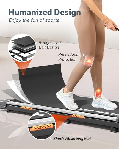Elseluck Walking Pad, Under Desk Treadmill for Home Office, 2 in 1 Portable Walking Pad Treadmill with Remote Control, Walking Jogging Machine in LED Display - Thumbnail 5
