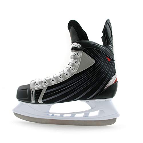 Botas - Attack 181 - Men's Ice Hockey Skates | Made In Europe (Czech Republic) | Color: Black With Silver, Adult 4.5 #TOP1