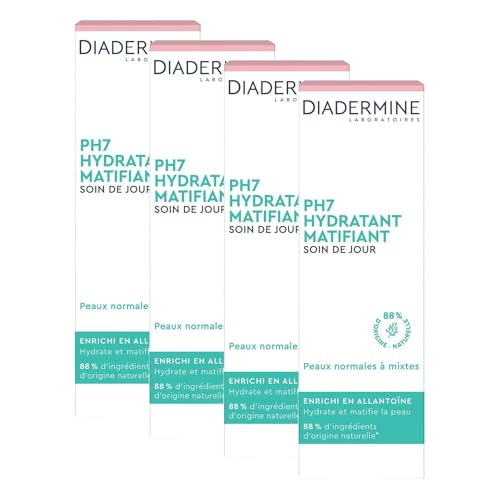 Diadermine - Crème de Jour Visage PH7 - Soin de Jour Hydratant Matifiant - Peau normales à mixtes - 88% d'ingrédients d'origine naturelle - Contenant de 50...