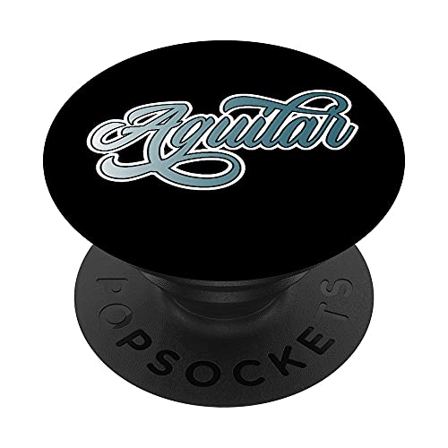 Elegant Last Name Aguilar Team Aguilar Gray/Teal Gradient PopSockets PopGrip Intercambiable