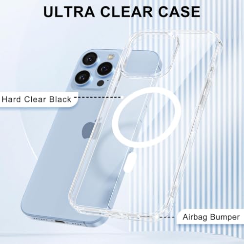 Image of DIZORO Crystal Clear Magnetic Compatible with iPhone 13 Pro Max Case with Anti-Yellow Anti-Scratch Shockproof Transparent Cover